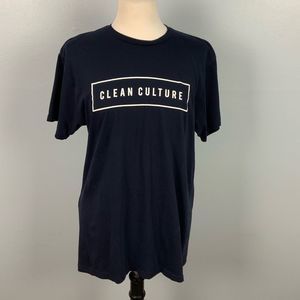 Clean Culture Navy Blue logo Graphic T Shirt